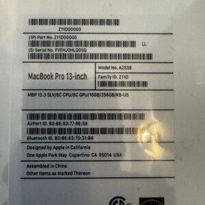 MacBook Pro 13-inch Model No. A2338